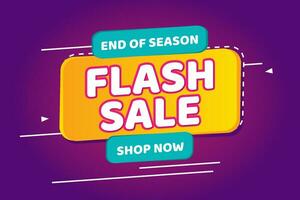 bannière de vente flash de fin de saison vecteur