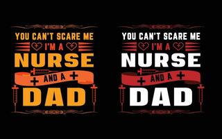 conception de t-shirt de typographie de papa infirmier vecteur