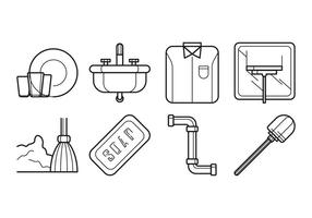 Vector d'icônes de nettoyage et de lavage gratuit