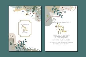 belle carte d'invitation de mariage de fleurs vecteur