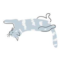 chat mignon dessiné à la main. illustration vectorielle de chaton, animal drôle pour affiche, impression de tissu, textile pour enfants, conception de cartes vecteur