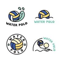logo de water-polo kawaii doodle illustration vectorielle de dessin animé plat vecteur