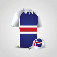 conception de vecteur de t-shirt et casquette de sport d'islande