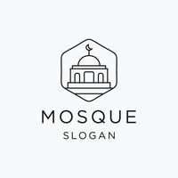 modèle de conception d'icône de logo de mosquée illustration vectorielle vecteur