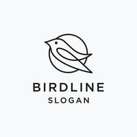 création de logo d'oiseau avec dessin au trait sur fond blanc vecteur