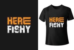 ici conception de t-shirt de poisson vecteur