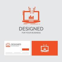 modèle de logo d'entreprise pour analyse. analytique. la gestion. en ligne. Plate-forme. cartes de visite orange avec modèle de logo de marque. vecteur