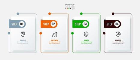 concept d'entreprise de modèle infographique avec étape. vecteur