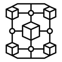 style d'icône de chaîne de blocs vecteur