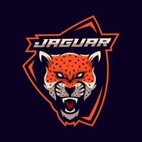 conceptions de logo esport mascotte léopard jaguar en colère vecteur