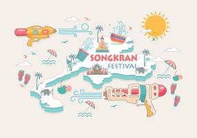 Songkran Festival Thaïlande Vector