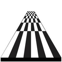 carreaux carrés noirs et blancs, échiquier en perspective adapté au fond. illustration vectorielle. vecteur