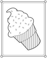 crème glacée adaptée à l'illustration vectorielle de la page de coloriage pour enfants vecteur