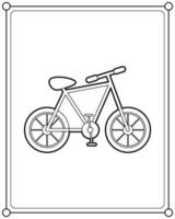 vélo adapté à l'illustration vectorielle de la page de coloriage pour enfants vecteur