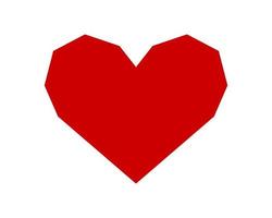 vecteur d'icône de coeur d'amour de forme rouge isolé sur fond blanc.