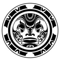 masque de conception de tatouage polynésien. ornement indigène, isolé sur blanc, illustration vectorielle vecteur