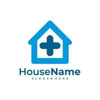 conception de modèle de logo médical maison. vecteur de logo santé plus maison.