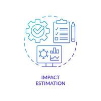 icône de concept de gradient bleu d'estimation d'impact. étude et analyse des données. illustration de la ligne mince de l'idée abstraite de surveillance des maladies. dessin de contour isolé. vecteur