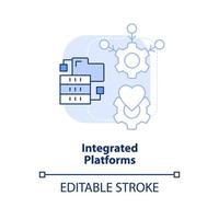 plates-formes intégrées icône de concept bleu clair. se préparer aux prochaines épidémies pandémiques idée abstraite illustration en ligne mince. dessin de contour isolé. trait modifiable. vecteur
