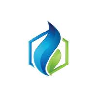 logo d'énergie naturelle de gaz de forme hexagonale vecteur