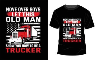 conception de t-shirt de chauffeur de camion vecteur