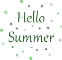 lettrage bonjour l'été, vecteur. inscription verte sur fond blanc. vecteur