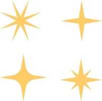 des étincelles et des étoiles. icônes de couleur or sur fond blanc. vecteur
