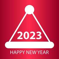 bonne année 2023, vecteur. carte postale bonne année 2023 sur fond rouge. vecteur