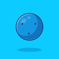 illustration d'icône de vecteur de dessin animé de petit ballon d'entraînement bleu de hockey. concept d'icône d'objet sport isolé vecteur premium. style de dessin animé plat