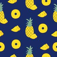 modèle sans couture d'ananas et de ses tranches vecteur