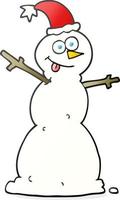 bonhomme de neige dessin animé personnage doodle vecteur