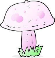 champignon de dessin animé de personnage de doodle vecteur