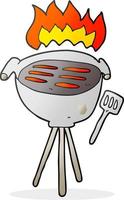 personnage de dessin animé barbecue doodle vecteur