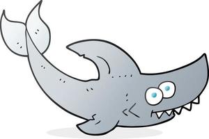 requin de dessin animé de personnage de doodle vecteur