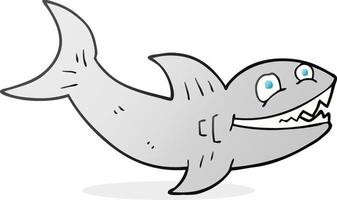 requin de dessin animé de personnage de doodle vecteur