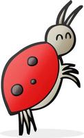 coccinelle de dessin animé de personnage de doodle vecteur