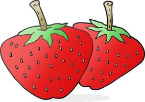 doodle personnage dessin animé fraises vecteur