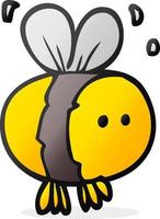 abeille de dessin animé de personnage de doodle vecteur