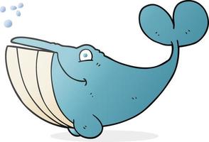 Baleine de dessin animé personnage doodle vecteur