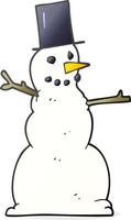 bonhomme de neige dessin animé personnage doodle vecteur