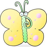papillon de dessin animé de personnage de doodle vecteur