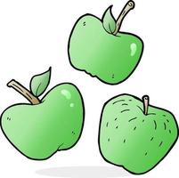pommes de dessin animé de personnage de doodle vecteur