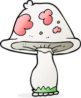 champignon de dessin animé de personnage de doodle vecteur