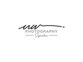 lettre uw signature logo template vecteur