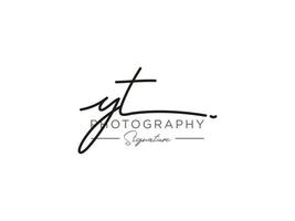 lettre yt signature logo template vecteur