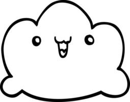 nuage de dessin animé dessin au trait vecteur