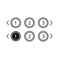 ensemble de barres de pagination. boutons de collecte pour la navigation sur le site. éléments d'interface pour le menu et la boîte avec des flèches. curseurs ronds et carrés. panneau internet pour les pages web de recherche en style noir vecteur