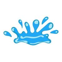 dessin animé bleu goutte d'eau goutte et icône liquide. l'eau de forme éclabousse, coule et goutte d'eau. aqua propre et fraîche et bulle humide. illustration vectorielle de rosée qui coule vecteur