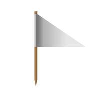 drapeau blanc réaliste isolé sur fond. poteau vide de pilier 3d. élément de mât d'icône et illustration vectorielle de concept de mise en page souple. vecteur