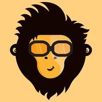 singe cool avec vecteur de logo de lunettes. création de logo vectoriel singe.